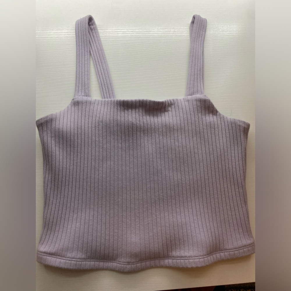 American Eagle purple ribbed crop top size large